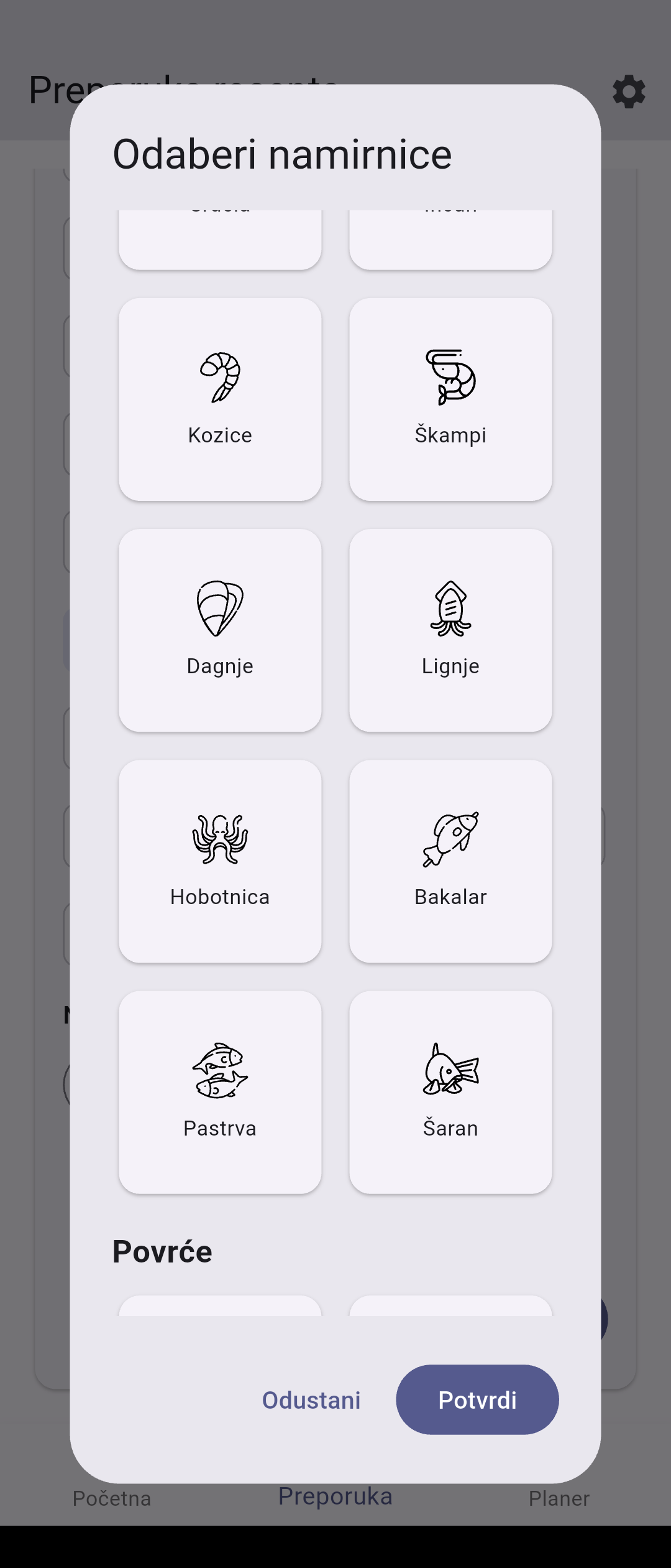 Blitva aplikacija - planer obroka