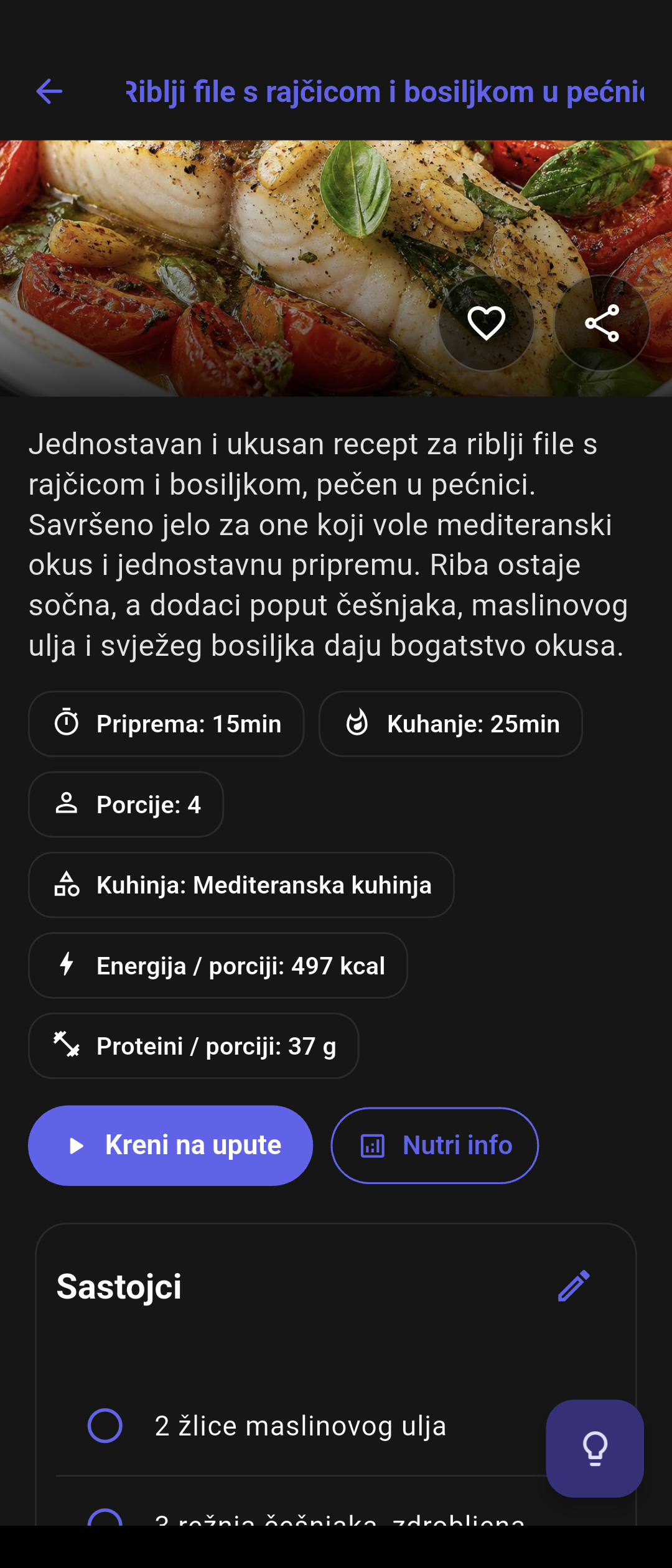 Blitva aplikacija - detalji recepta