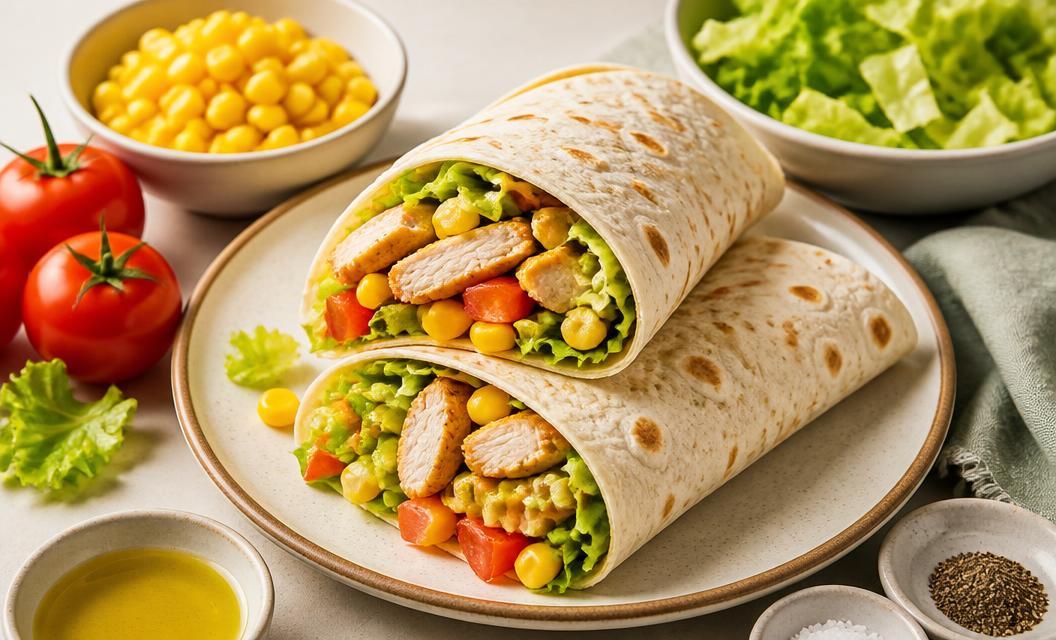 Pileće tortilje s kukuruzom i salatom